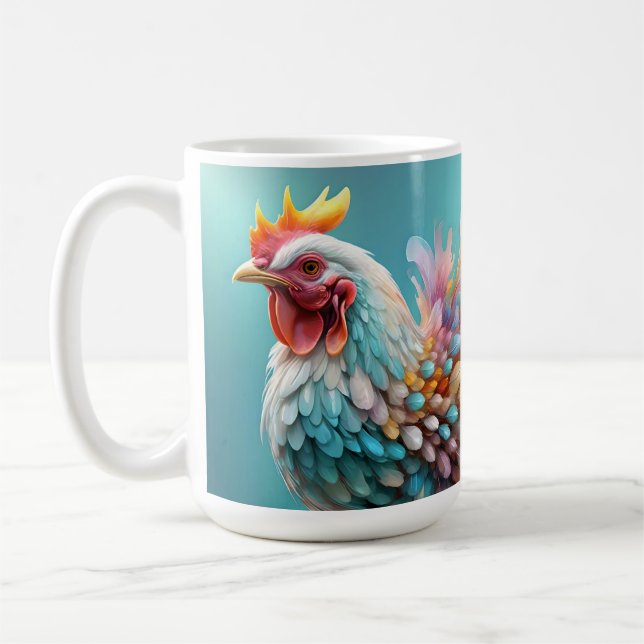 "Feathers of Color: The Rainbow Chicken" Kaffeetasse (Links)