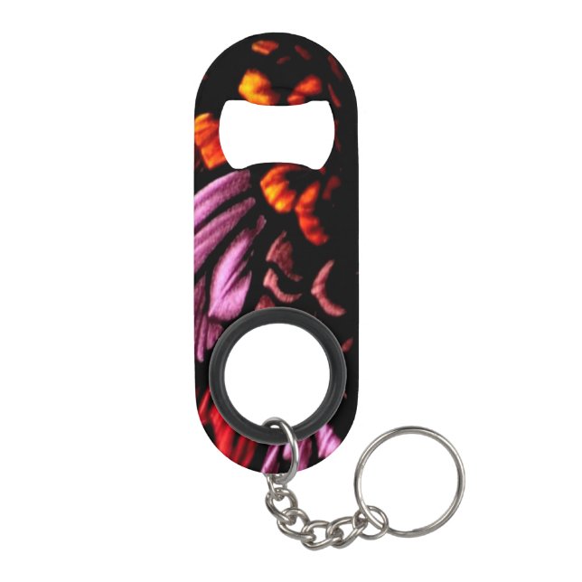 Feathers Pink und Orange Flasche Opener Schlüsselk Mini Flaschenöffner (Rückseite)