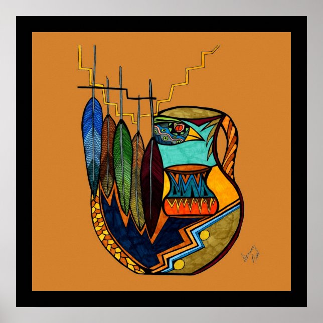 Feathers & Pot Poster (Vorne)