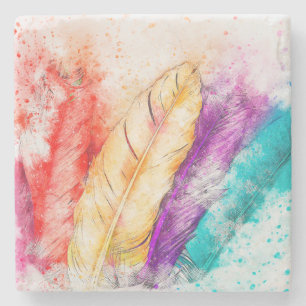 Feathers Steinuntersetzer