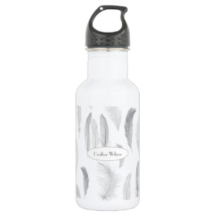 Feathers Water Flasche mit Namen Edelstahlflasche
