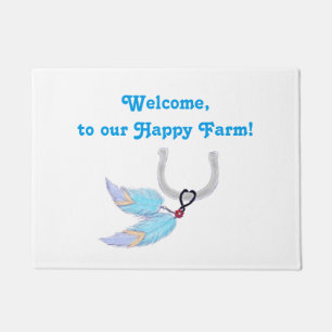 Feathers Welcome Happy Farm Doormat Fußmatte