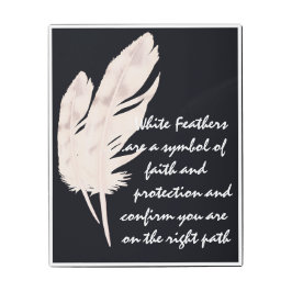 Feathers White and Meaning Metal Wall Art
