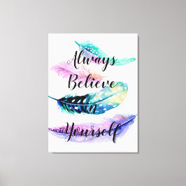 Feathers with Quote Leinwanddruck