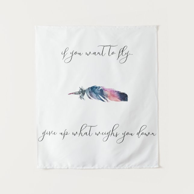 Feathers with Sentiment Wandteppich (Vorderseite)