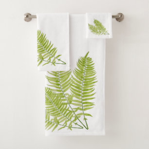 Feathery Fern auf einem Badetuch-Set Badhandtuch Set