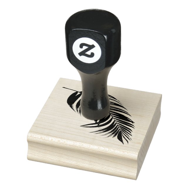 Feathery Palm Leaf Design Holz Briefmarke Gummistempel (Stempel)