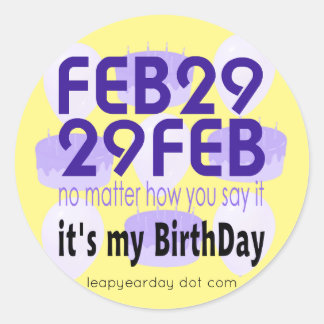 FEB 29 FEB RUNDER AUFKLEBER