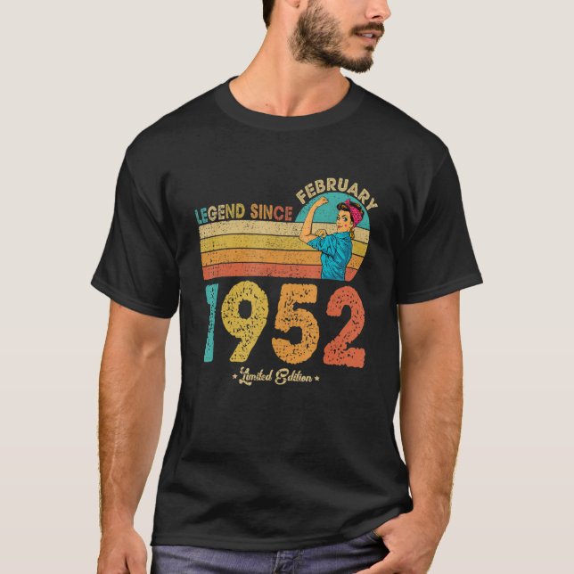 Februar 1952 Legend Seit 1952 70 Y T-Shirt (Vorderseite)