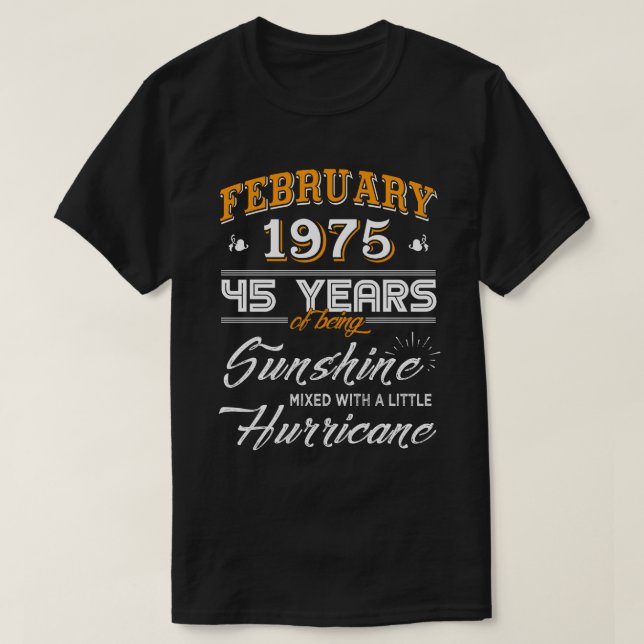 Februar 1975 45 Jahre Hochzeitsgeschenke T-Shirt (Design vorne)