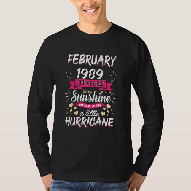 Februar 1989 Mädchen 33 Jahre als Sunshine Mixed H T-Shirt (Vorderseite)