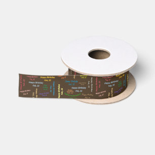 Februar, 22. Geburtstag, Ribbon Satinband