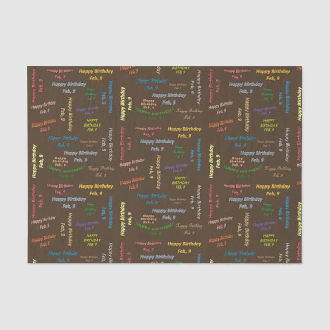 Februar, 9. Geburtstags-Tissue Paper Seidenpapier (Vorderseite)