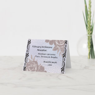 Februar Amethyst Birthstone Card Blank Inside Karte