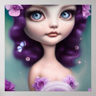 Februar Amethyst Lila Girl Poster
