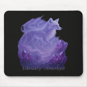 Februar Amethyst - Mystical Fox & Crystal Mousepad