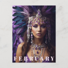 *~* FEBRUAR AP53 Geburtstag AMETHYST Boho Postkarte