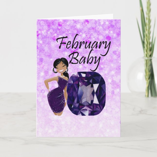 Februar Baby Karte (Vorderseite)