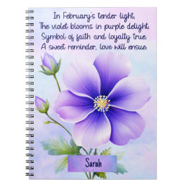 Februar Birth Blume Spiral Notebook Notizblock