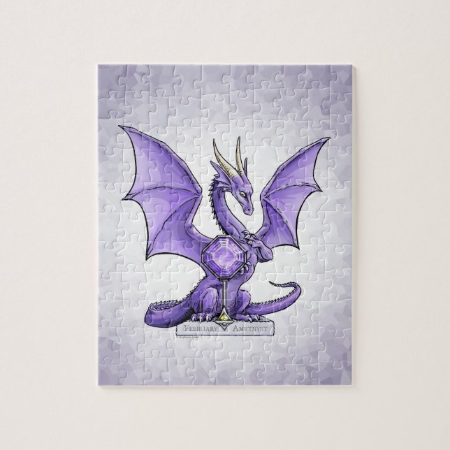 Februar Birthstone Dragon - Amethyst (Vertikal)