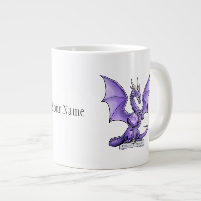 Februar Birthstone Dragon - Amethyst Jumbo-Tasse (Vorderseite Rechts)