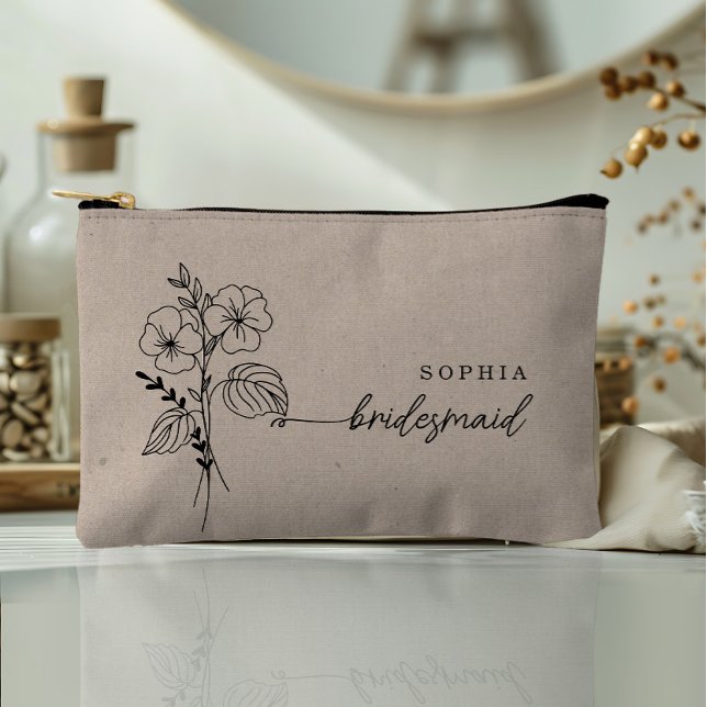 Februar Blume Personalisiert Bridesmaid Zubehörtasche (Von Creator hochgeladen)