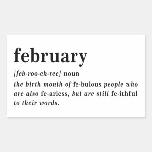 Februar Definition Geburtstag Rechteckiger Aufkleber
