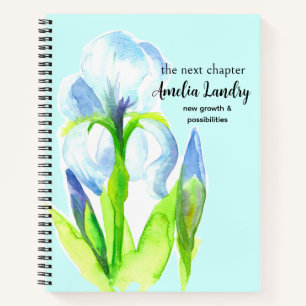 Februar-Geburtsblumen-Tagebuch Blaue Schwertlilie Notizbuch