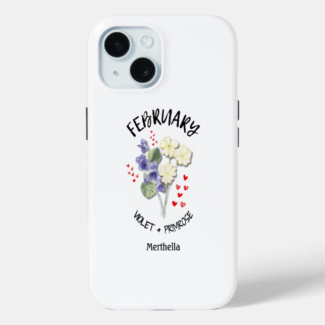 FEBRUAR Geburtsmonat Blume Individuelle Name Case-Mate iPhone Hülle (Rückseite)