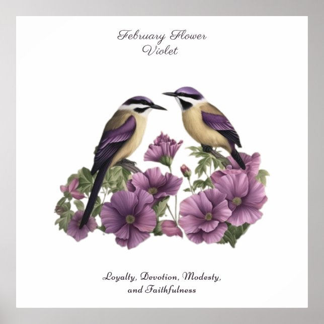 Februar Geburtsmonat Blume Personalisiert Geburtst Poster (Vorne)