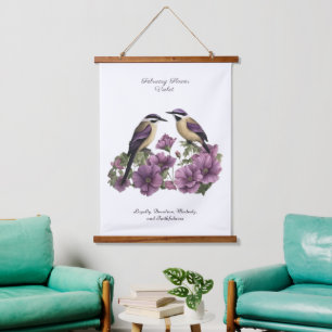 Februar Geburtsmonat Blume Personalisiert Geburtst Wandteppich Mit Holzrahmen
