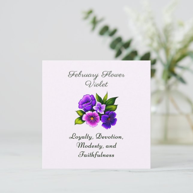 Februar Geburtsmonat Blume Violet Delicate (Stehend Vorderseite)