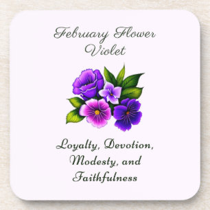 Februar Geburtsmonat Blume Violet Delicate Getränkeuntersetzer