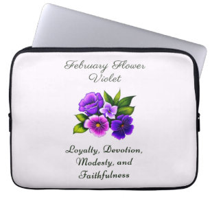 Februar Geburtsmonat Blume Violet Delicate Laptopschutzhülle