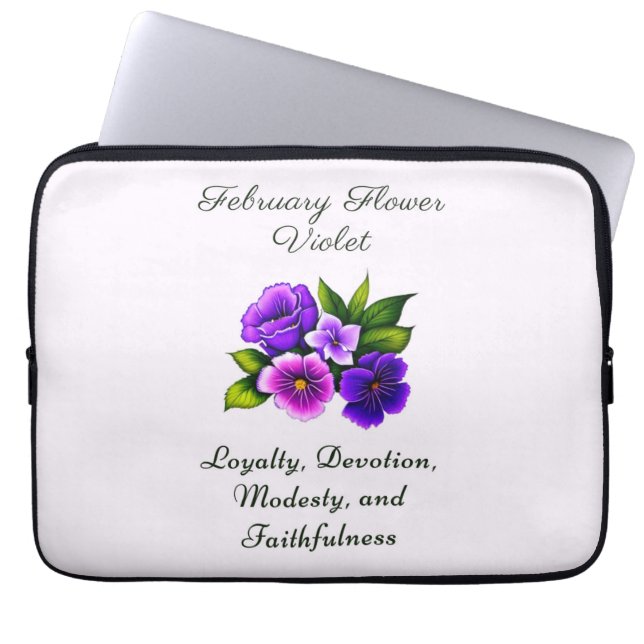 Februar Geburtsmonat Blume Violet Delicate Laptopschutzhülle (Vorderseite)