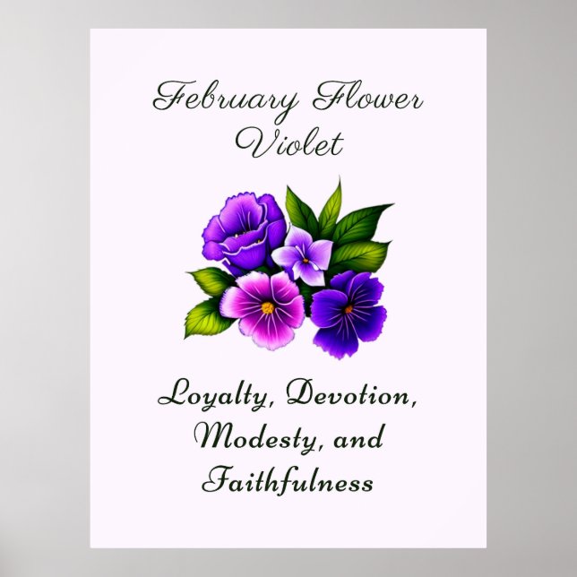 Februar Geburtsmonat Blume Violet Delicate Poster (Vorne)