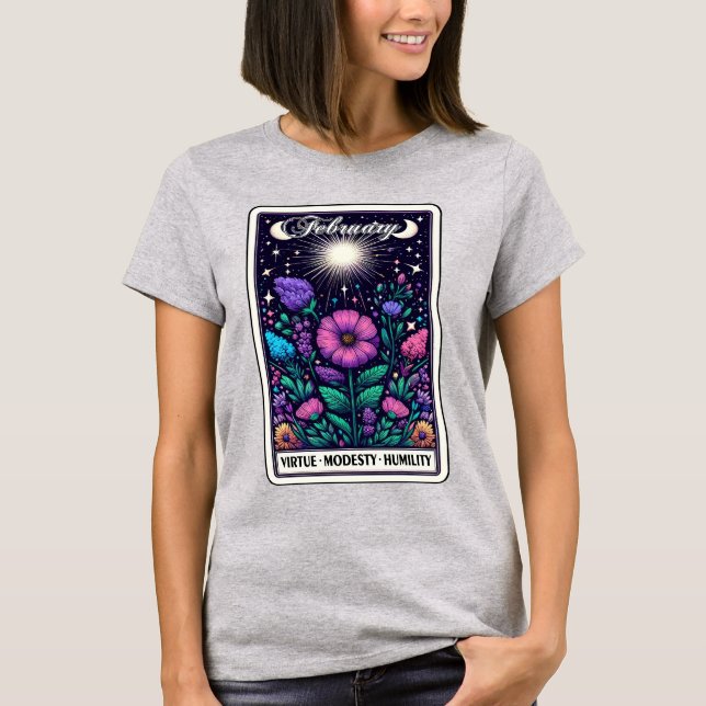 Februar Geburtsmonat Blume Violet T - Shirt (Vorderseite)
