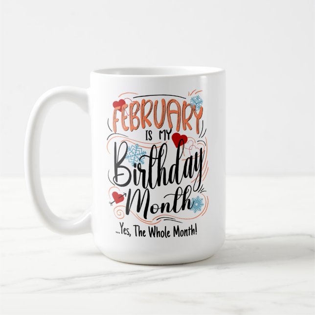Februar Geburtsmonat, ganzer Monat, Steinbock Kaffeetasse (Links)