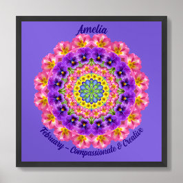 Februar Geburtstag Blume Zitat Kinder Kinderzimmer Poster