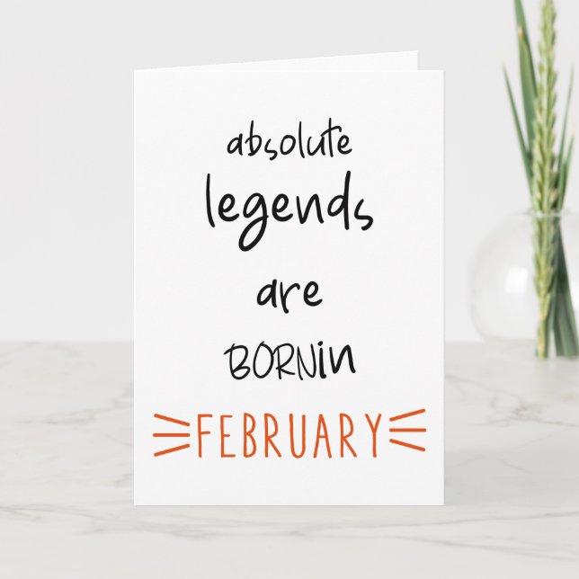 Februar Geburtstag, Februar Geburtstag Zitate Karte (Vorderseite)