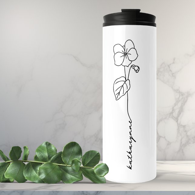 Februar Geburtstag Monat Blume Violet Thermosbecher (February Birthday Month Flower Violet Thermal Tumbler)