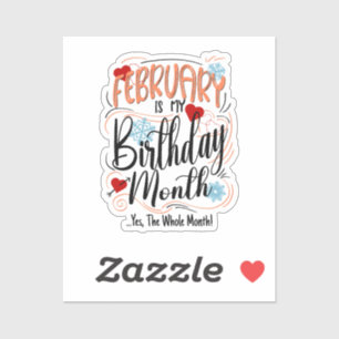 Februar Geburtstag Monat, ganzer Monat, Feier Aufkleber