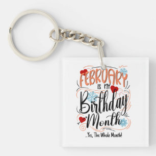 Februar Geburtstag Monat. Monatsfeier Schlüsselanhänger