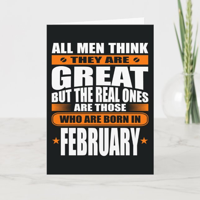 Februar Geburtstag (Text hinzufügen) Karte (Vorderseite)