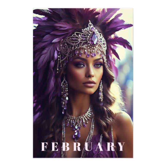 *~* FEBRUAR Headdress AP53 AMETHYST Boho Fotodruck (Vorne)