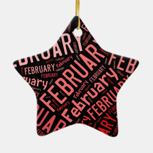 Februar Heart Keramik Ornament (Hinten)