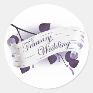 Februar Hochzeit : Blätter der Saison: Runder Aufkleber