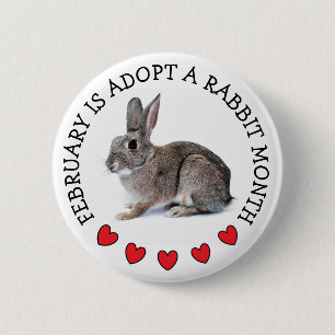 Februar ist Adoptiere-ein-Kaninchen-Monat Button