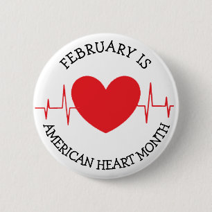 Februar ist amerikanischer Herz-Monat Button