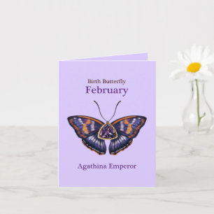 Februar Lila Agathina Kaiser Schmetterling Kunst Karte
